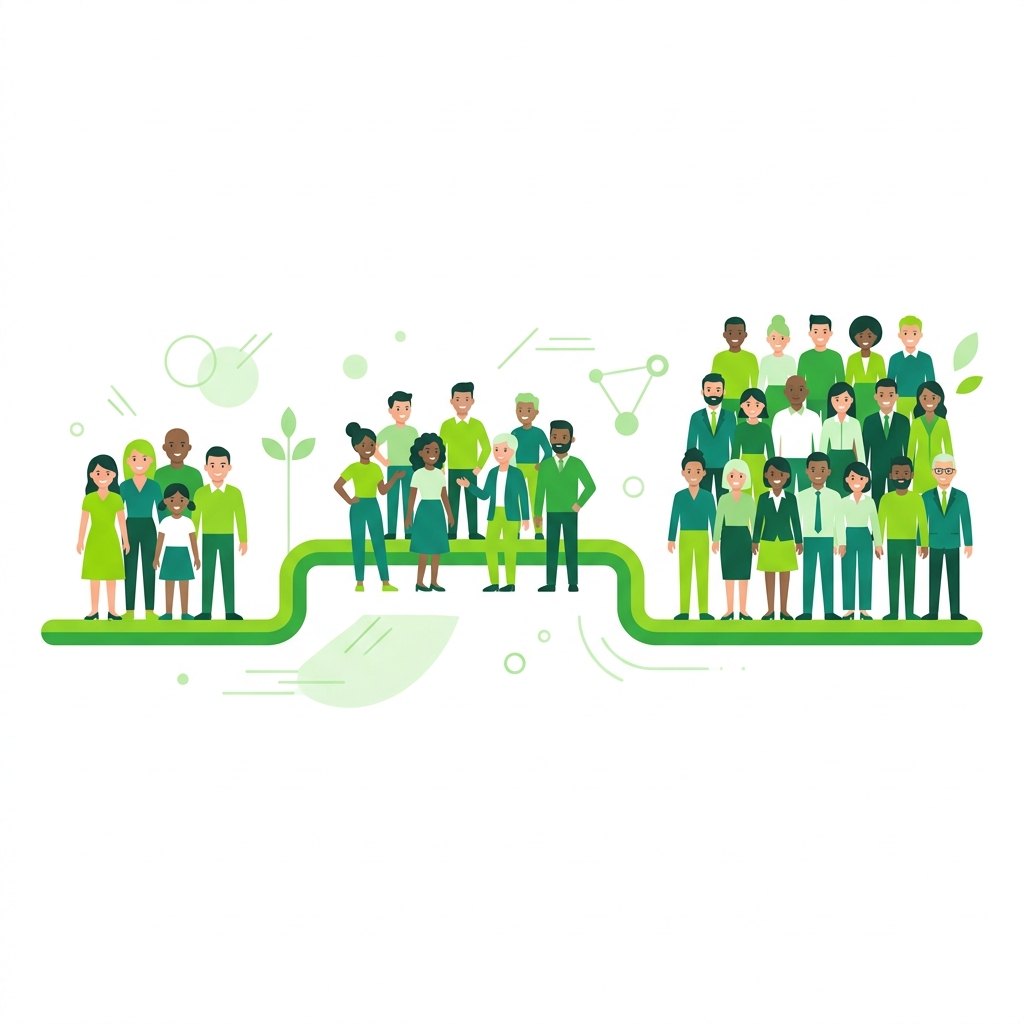 Scalable teams of different sizes connected by a platform